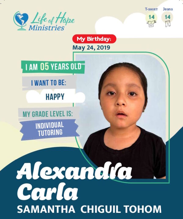 Alexandra Carla Samantha Chiguil Tohom