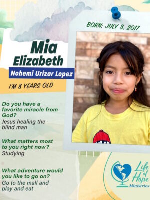 Mia Elizabeth Nohemi Urizar Lopez